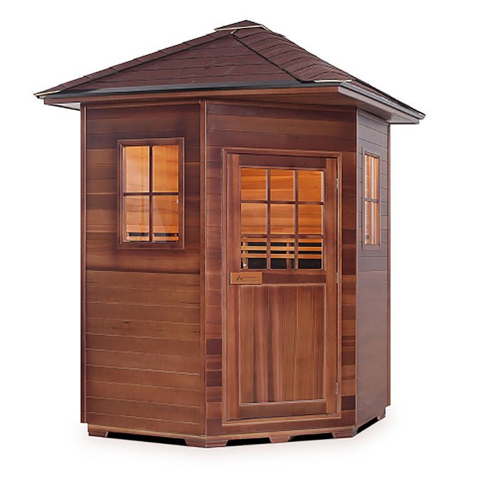Enlighten Sapphire 4 Corner Infrared/Traditional Sauna – Elite