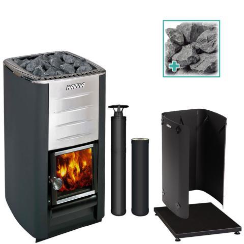 Harvia M3 Wood-Burning Stove Kit BK - Elite Vitality