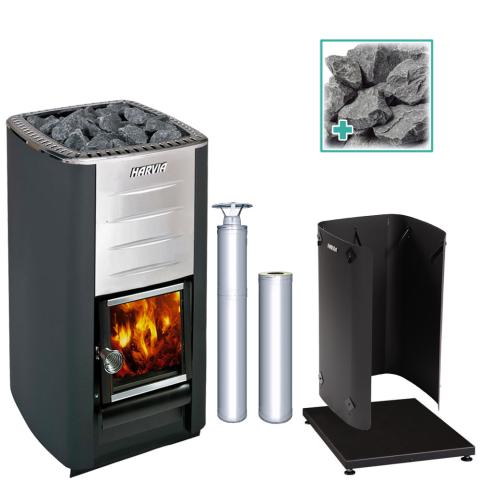 Harvia M3 Wood-Burning Stove Kit SS - Elite Vitality