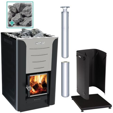 Harvia PRO 20 Wood Burning Stove Kit SS - Elite Vitality
