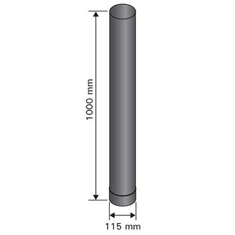 Harvia WZ115100 - Smoke Pipe, Sauna Wood Stove , 1.0m, 115mm, Stainless Steel - Elite Vitality