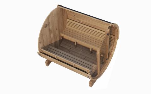 SaunaLife Model E8G Sauna Barrel Glass Front - Elite Vitality