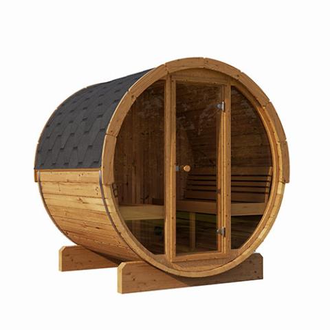 SaunaLife Model E8G Sauna Barrel Glass Front - Elite Vitality