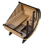 SaunaLife Model EE6G Sauna Barrel Glass Front, 4-Person with Mood lighting - Elite Vitality