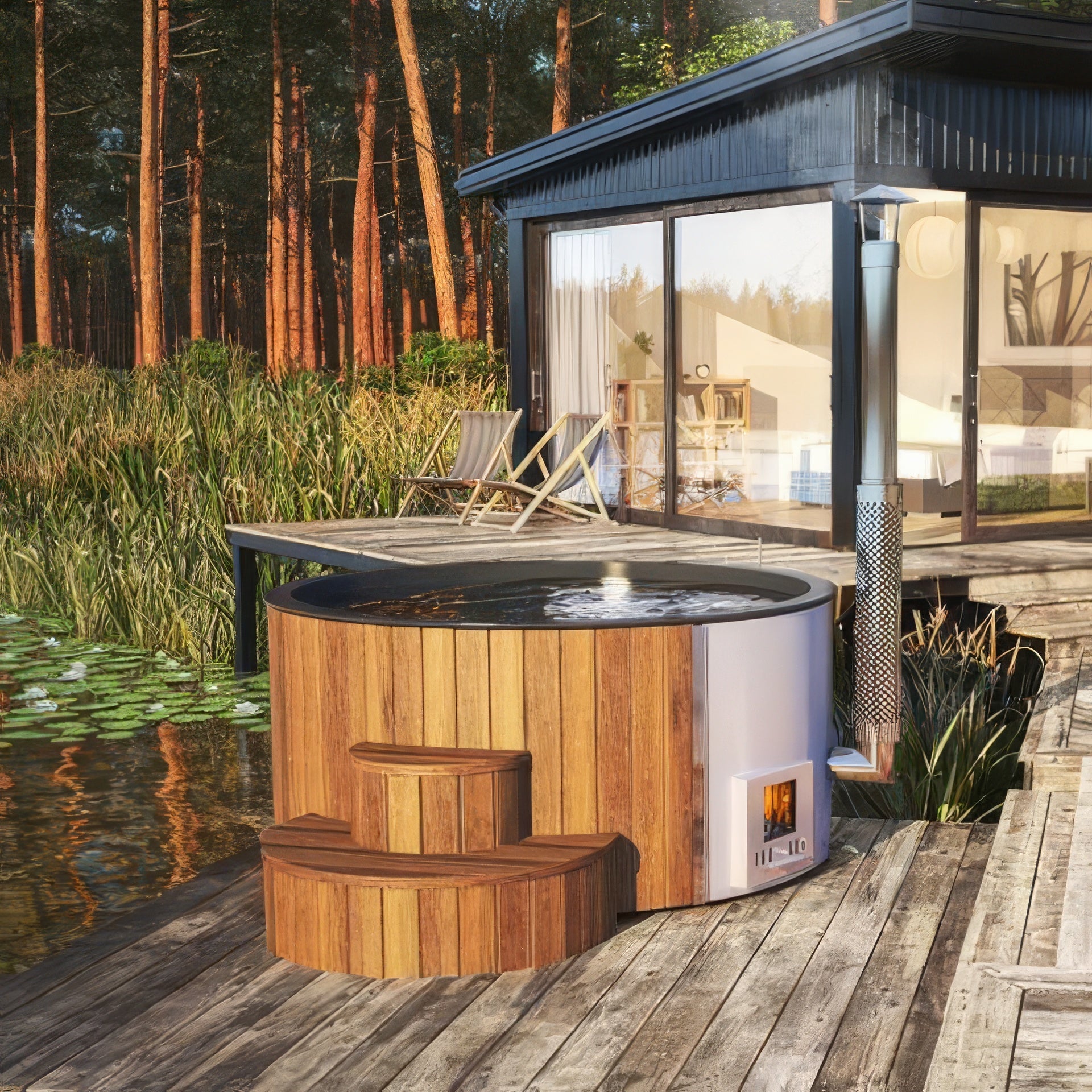 SaunaLife Model S4N Wood-Fired Hot Tub - Elite Vitality