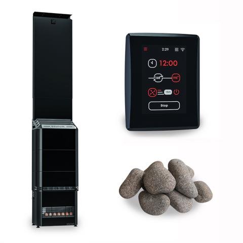 Saunum AIR 10 Sauna Heater Package - Black - Elite Vitality
