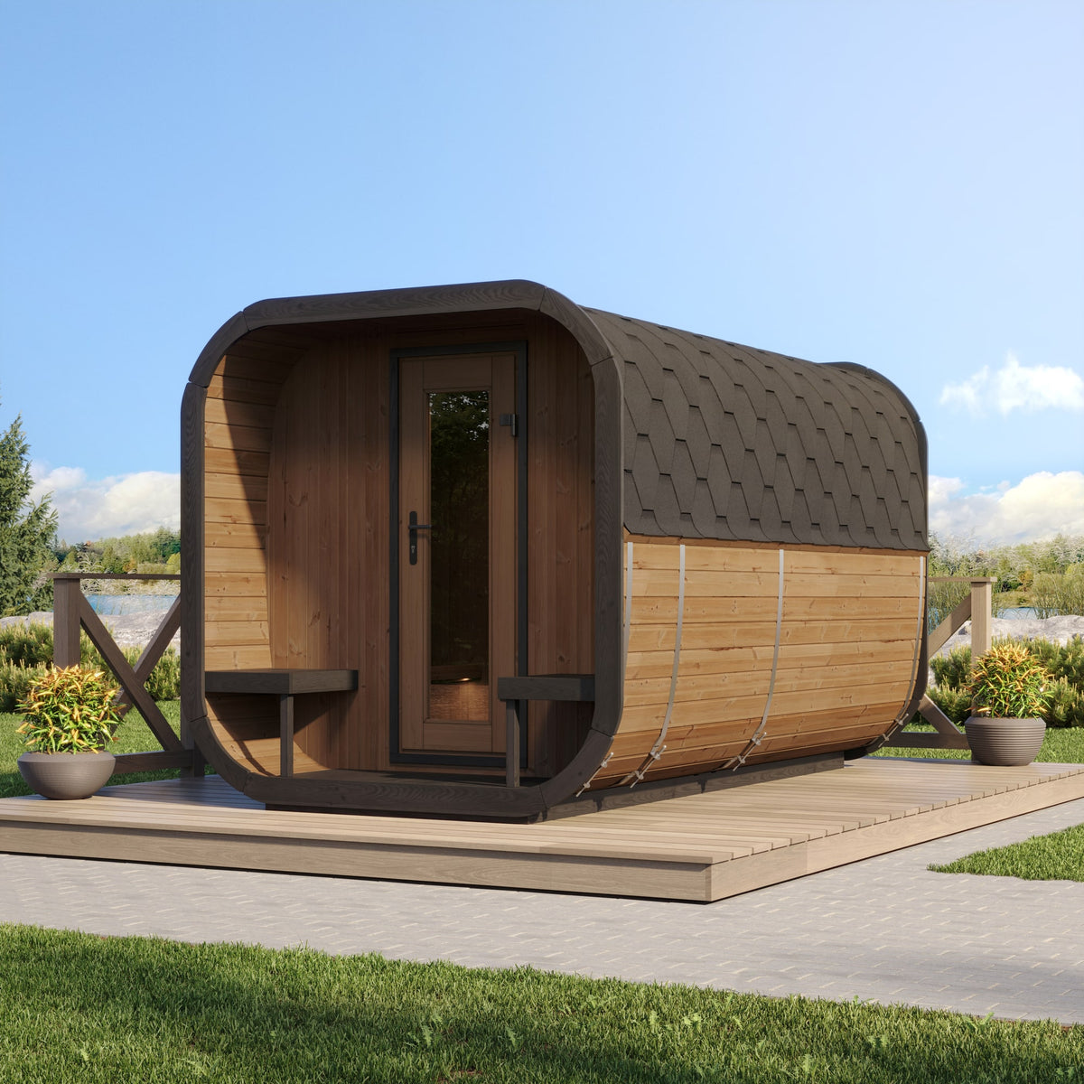 SaunaLife Model CL12GCP Cube Sauna with Changeroom