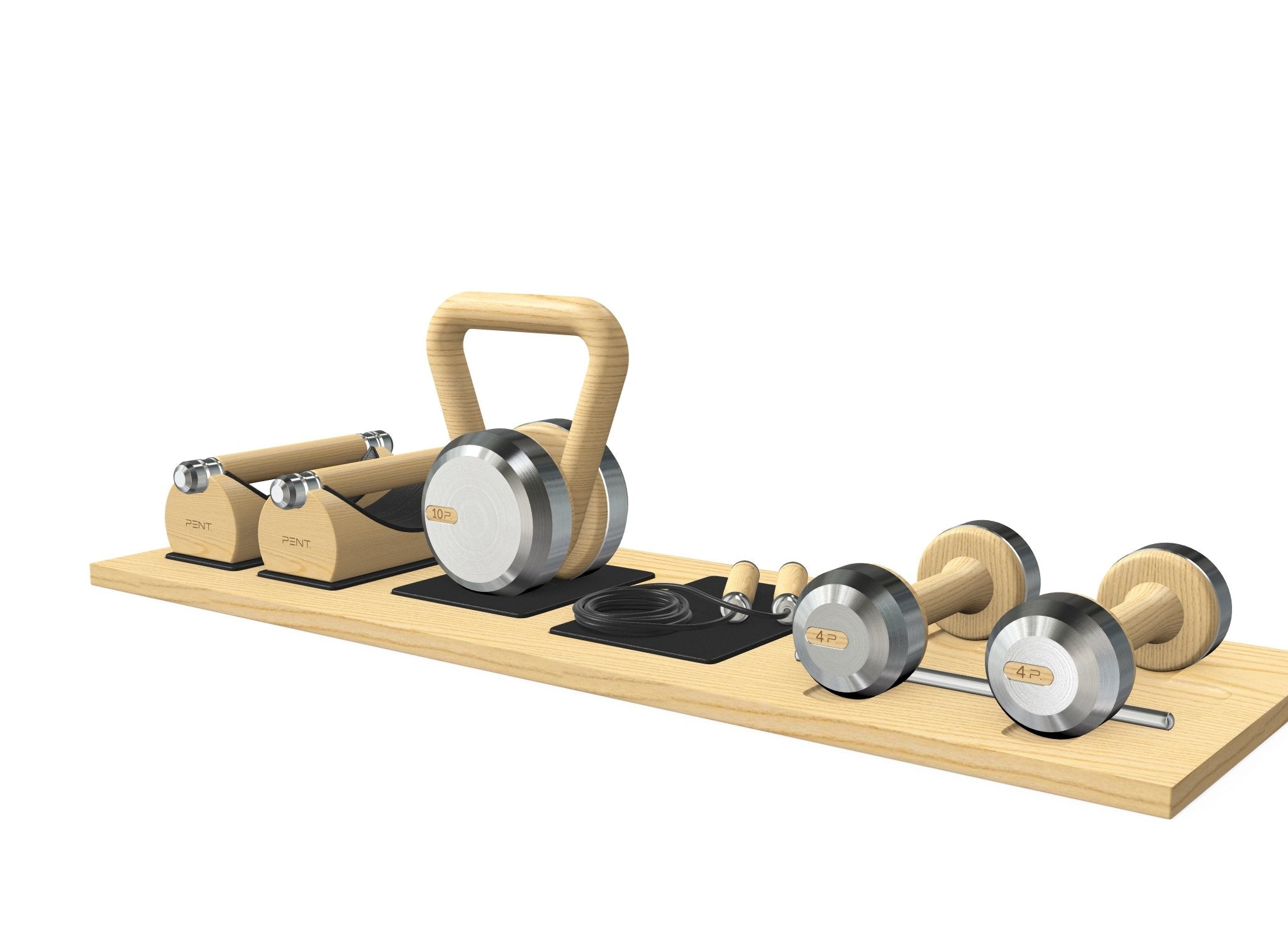 Deha small set of fitness equipment on wooden stand - Elite Vitality