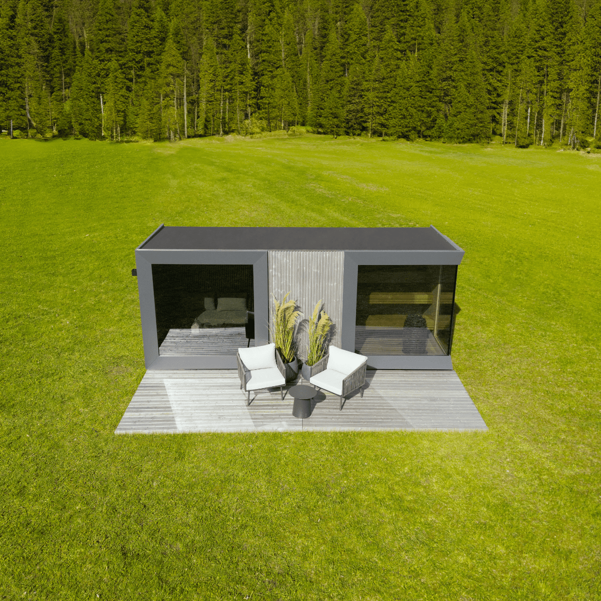 Genevas St. Moritz Outdoor Sauna with Lounge & Shower - Elite Vitality