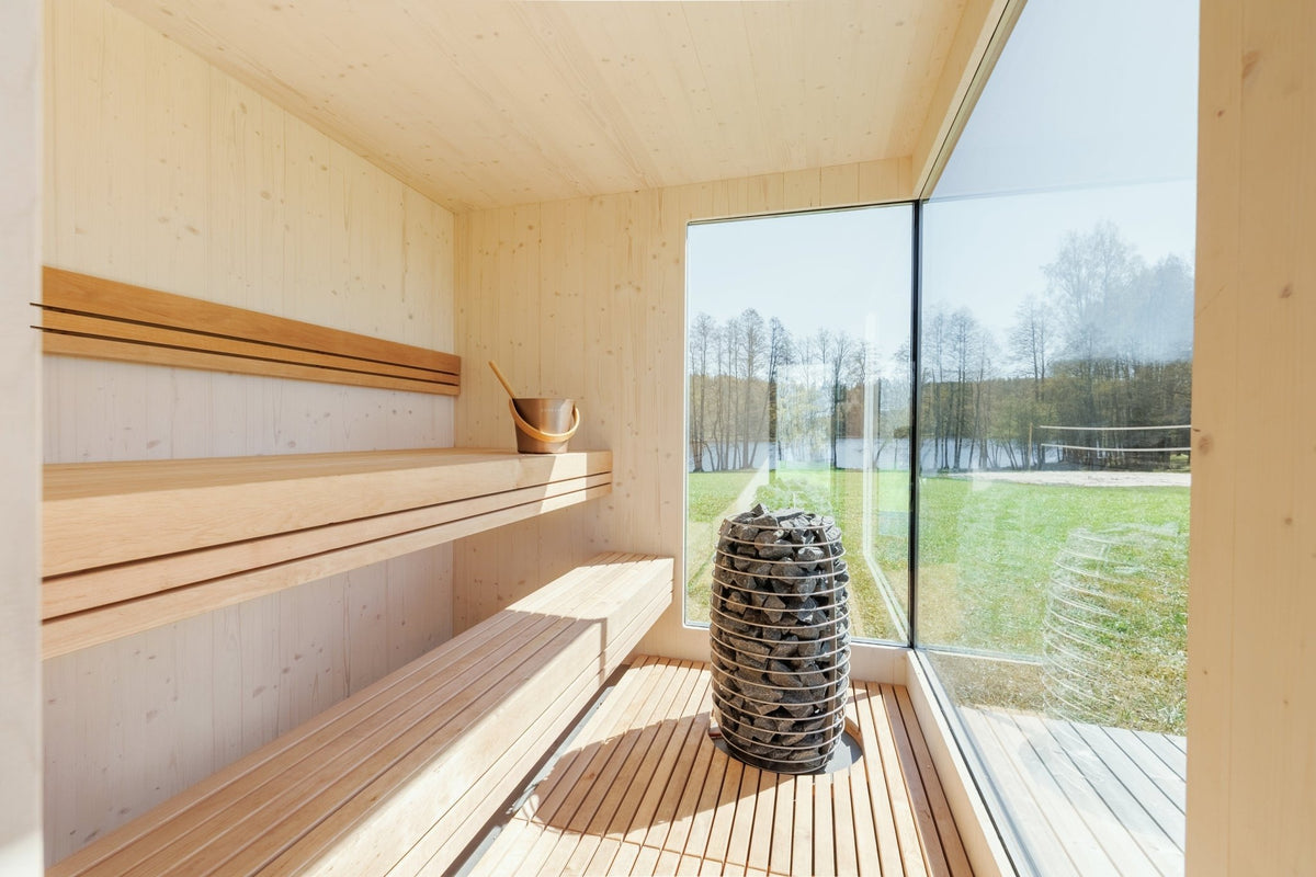 Genevas St. Moritz Outdoor Sauna with Lounge & Shower - Elite Vitality