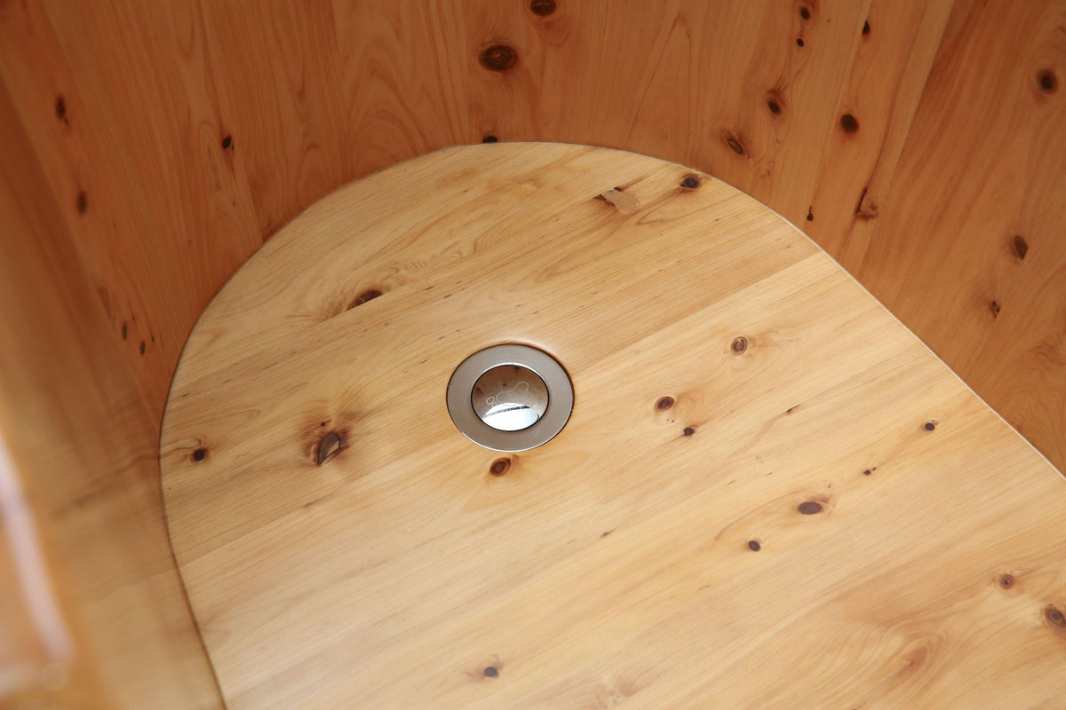 ALFI brand AB1136 61'' Free Standing Cedar Wooden Bathtub with Tub Filler - Elite Vitality