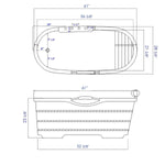 ALFI brand AB1136 61'' Free Standing Cedar Wooden Bathtub with Tub Filler - Elite Vitality