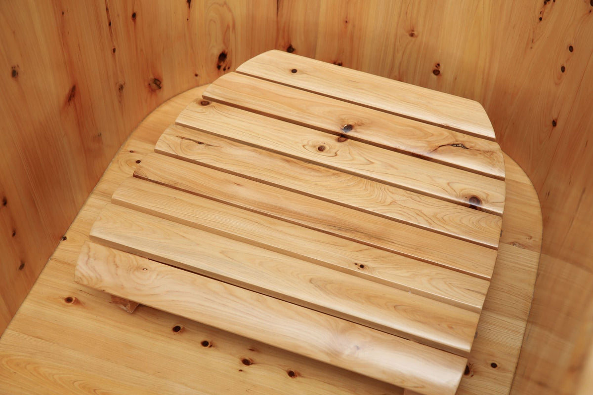 ALFI brand AB1136 61'' Free Standing Cedar Wooden Bathtub with Tub Filler - Elite Vitality