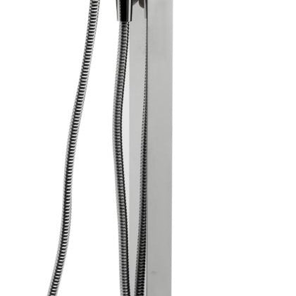 ALFI brand AB2180 Floor Mount Tub Filler with Shower Head Polished/Brushed - Elite Vitality