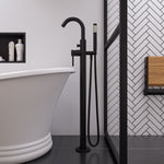 Alfi brand AB2534 Floor Mount Tub Filler with Shower Head Polished/Brushed - Elite Vitality