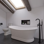 Alfi brand AB2534 Floor Mount Tub Filler with Shower Head Polished/Brushed - Elite Vitality