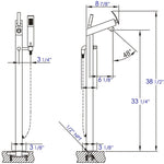 ALFI brand AB2728 Floor Mounted Tub Filler + Mixer Hand Held Shower Head - Elite Vitality