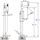 ALFI brand AB2728 Floor Mounted Tub Filler + Mixer Hand Held Shower Head - Elite Vitality