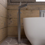ALFI brand AB2728 Floor Mounted Tub Filler + Mixer Hand Held Shower Head - Elite Vitality
