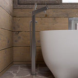 ALFI brand AB2728 Floor Mounted Tub Filler + Mixer Hand Held Shower Head - Elite Vitality