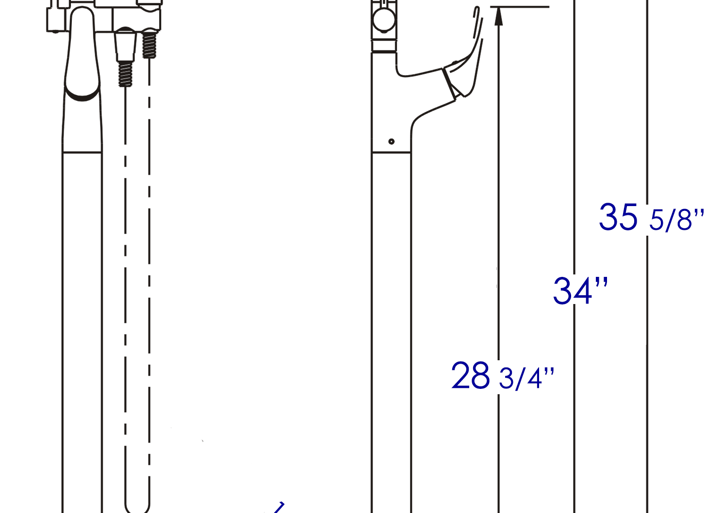 ALFI brand AB2758 Tub Filler + Mixer with Additional Hand Held Shower Head - Elite Vitality