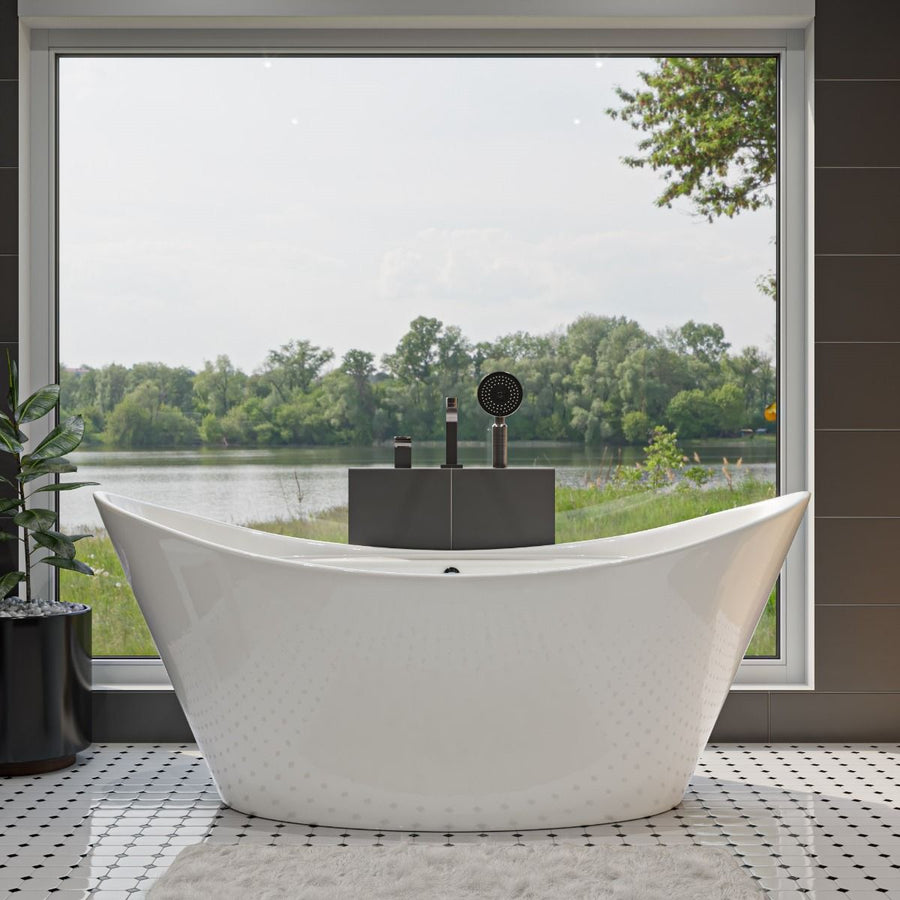 ALFI brand 68" Oval Acrylic Bathtub