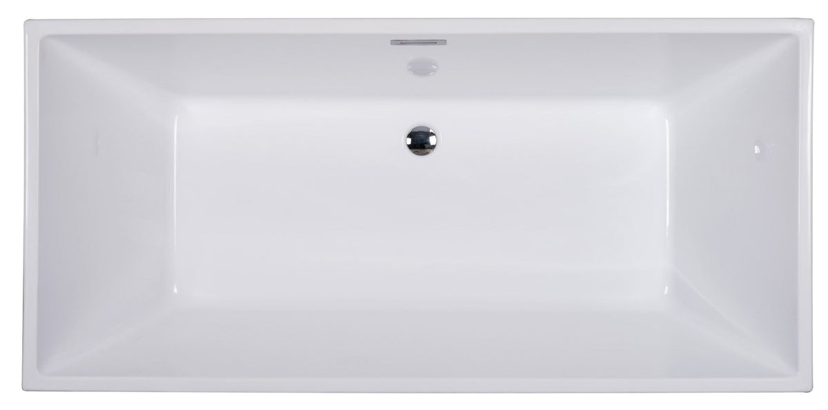 ALFI brand AB8832 67 Inch White Rectangular Acrylic Free Standing Soaking Bathtub - Elite Vitality