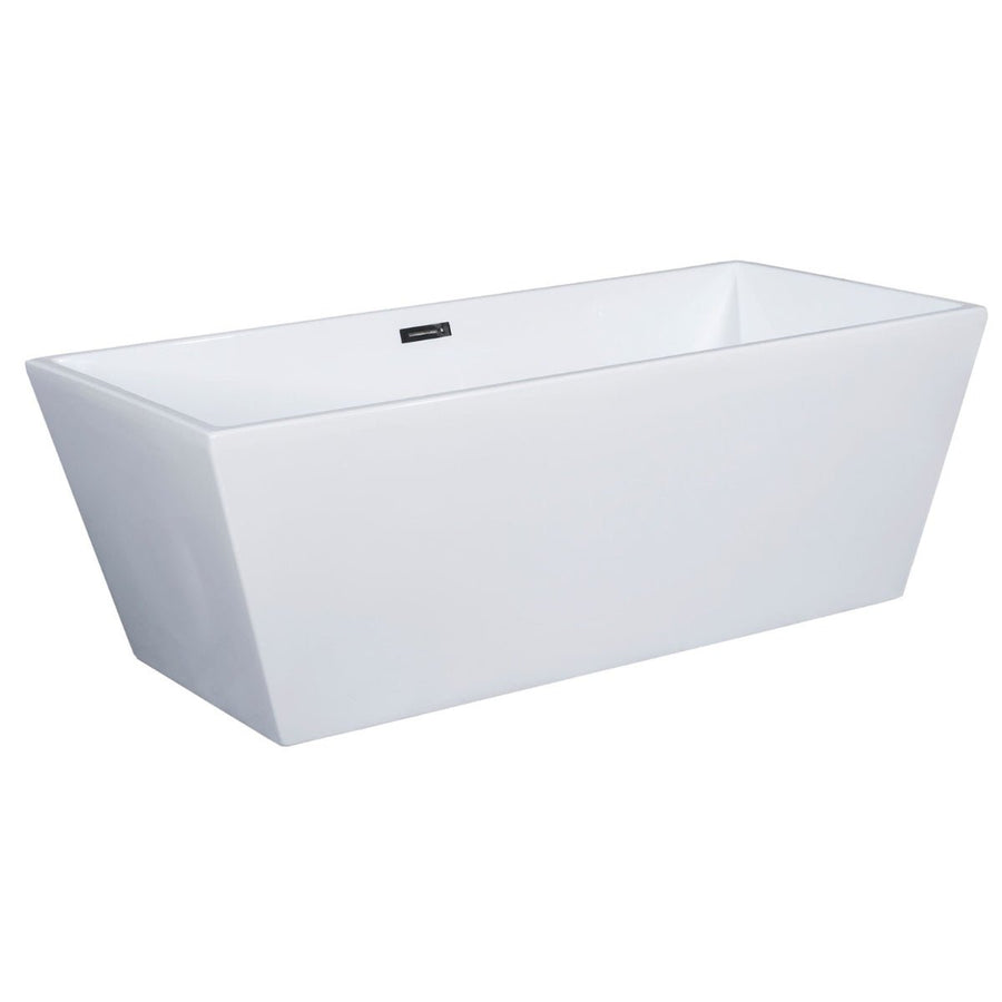 ALFI brand AB8833 59 Inch White Rectangular Bathtub