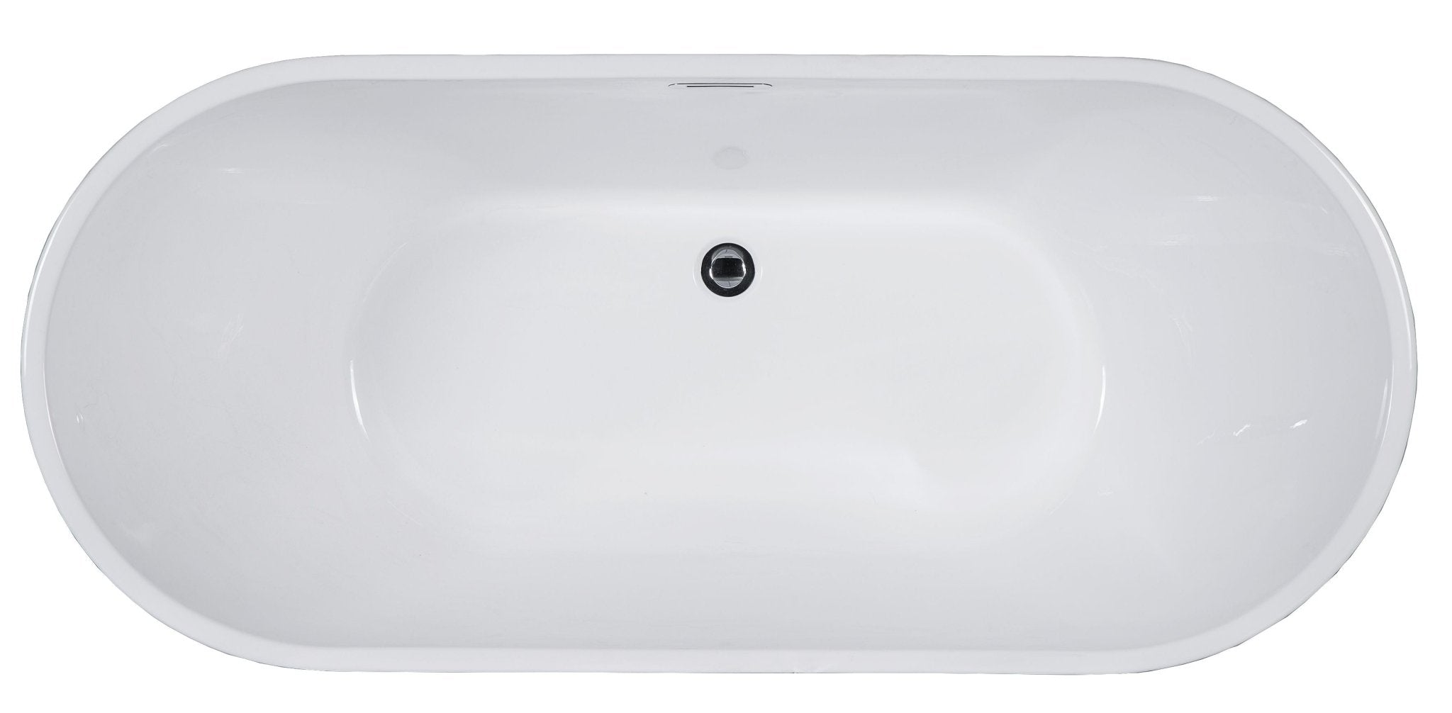 ALFI brand AB8838 59 Inch White Oval Acrylic Free Standing Soaking Bathtub - Elite Vitality