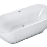 ALFI brand AB8839 67 Inch White Oval Acrylic Free Standing Soaking Bathtub - Elite Vitality