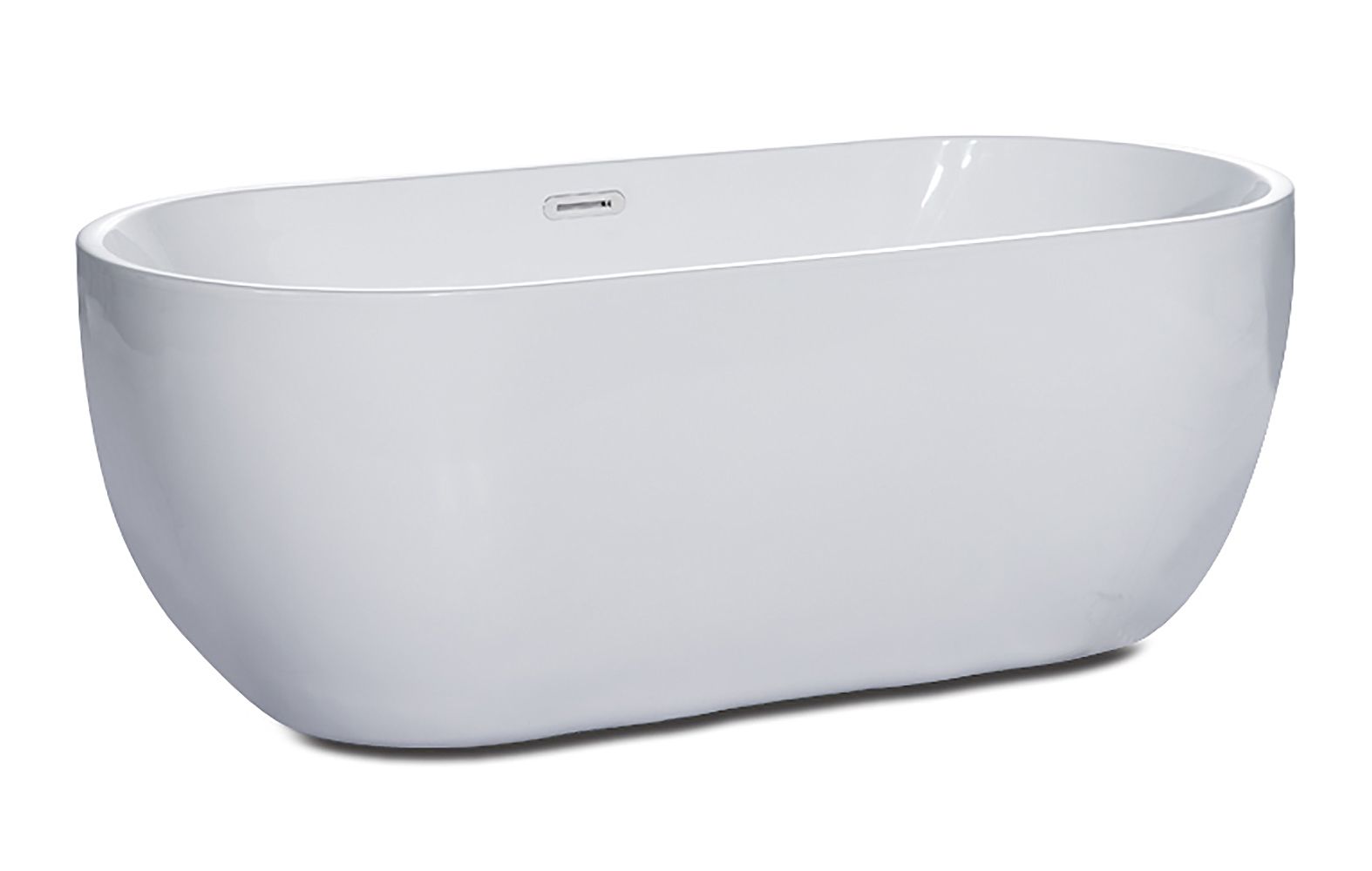 ALFI brand AB8839 67 Inch White Oval Acrylic Free Standing Soaking Bathtub - Elite Vitality