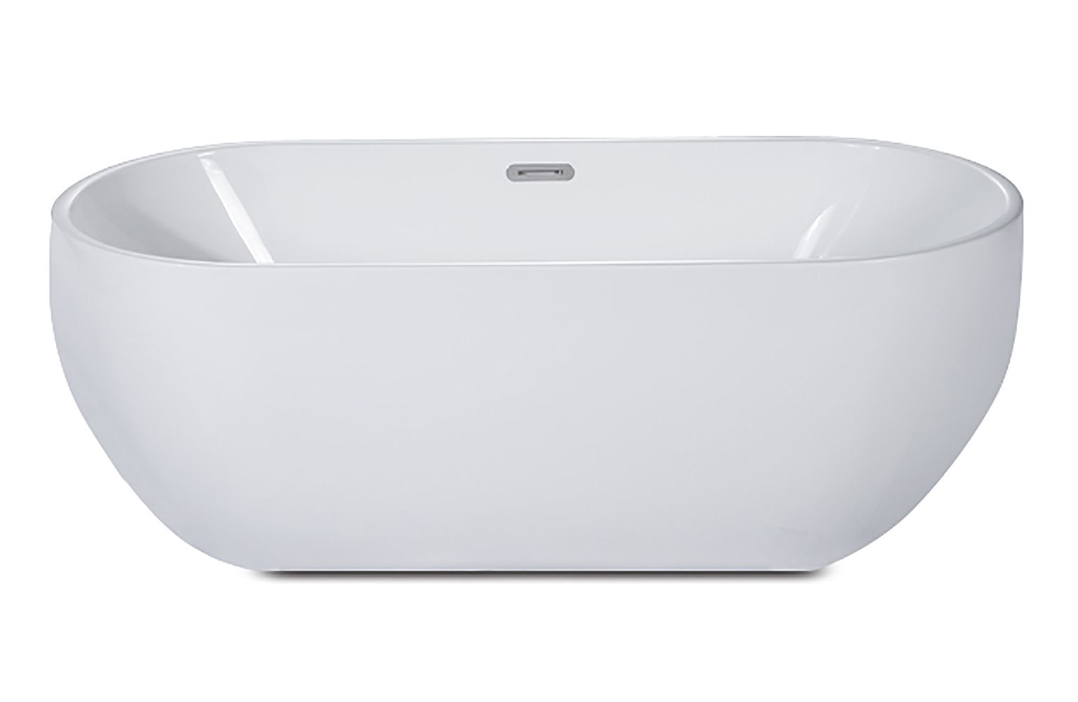 ALFI brand AB8839 67 Inch White Oval Acrylic Free Standing Soaking Bathtub - Elite Vitality