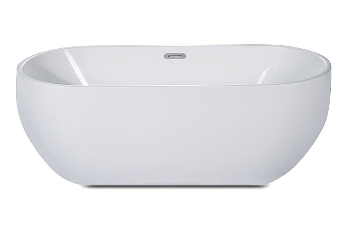 ALFI brand AB8839 67 Inch White Oval Acrylic Free Standing Soaking Bathtub - Elite Vitality
