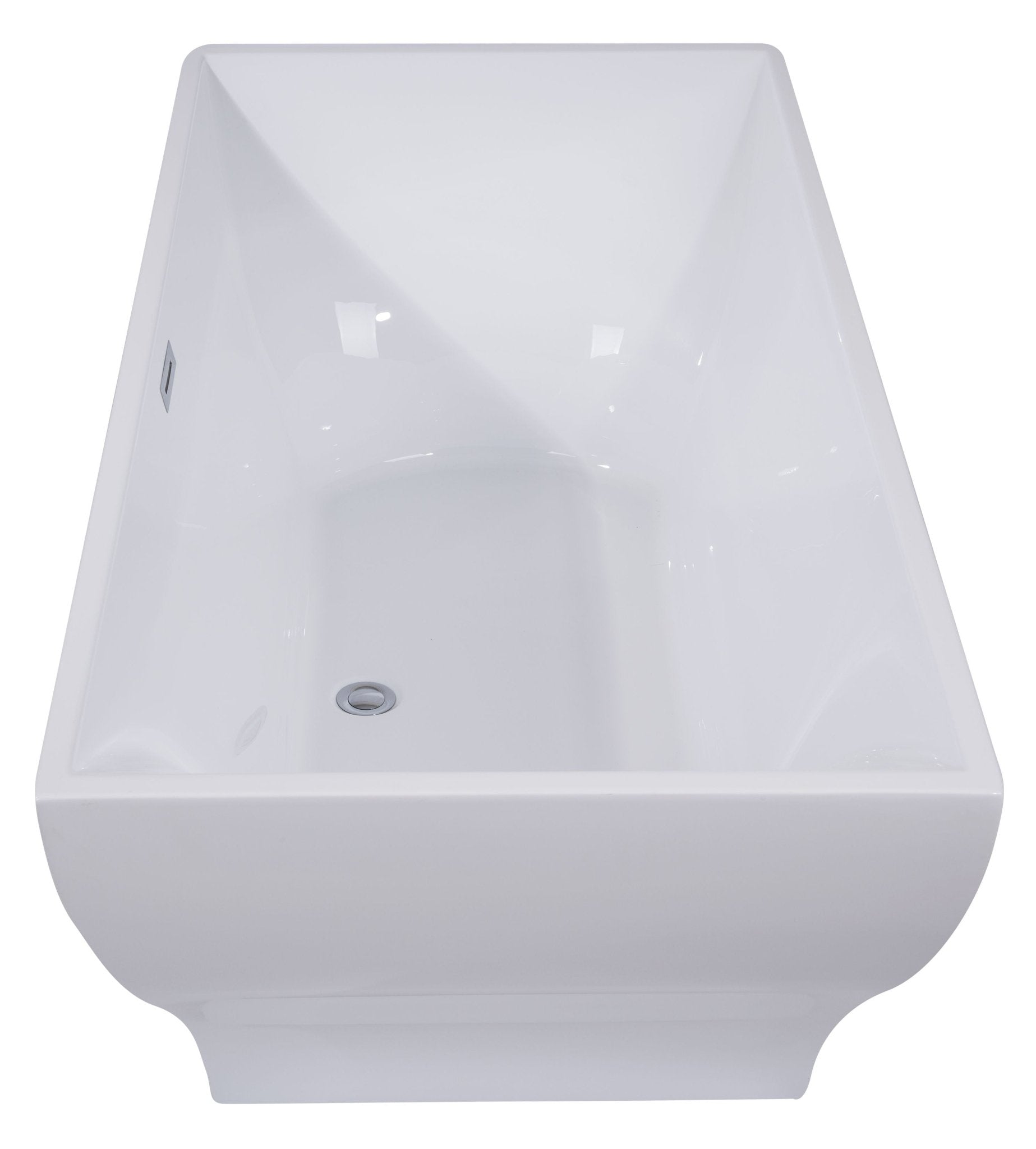 ALFI brand AB8840 67 Inch White Rectangular Acrylic Free Standing Soaking Bathtub - Elite Vitality