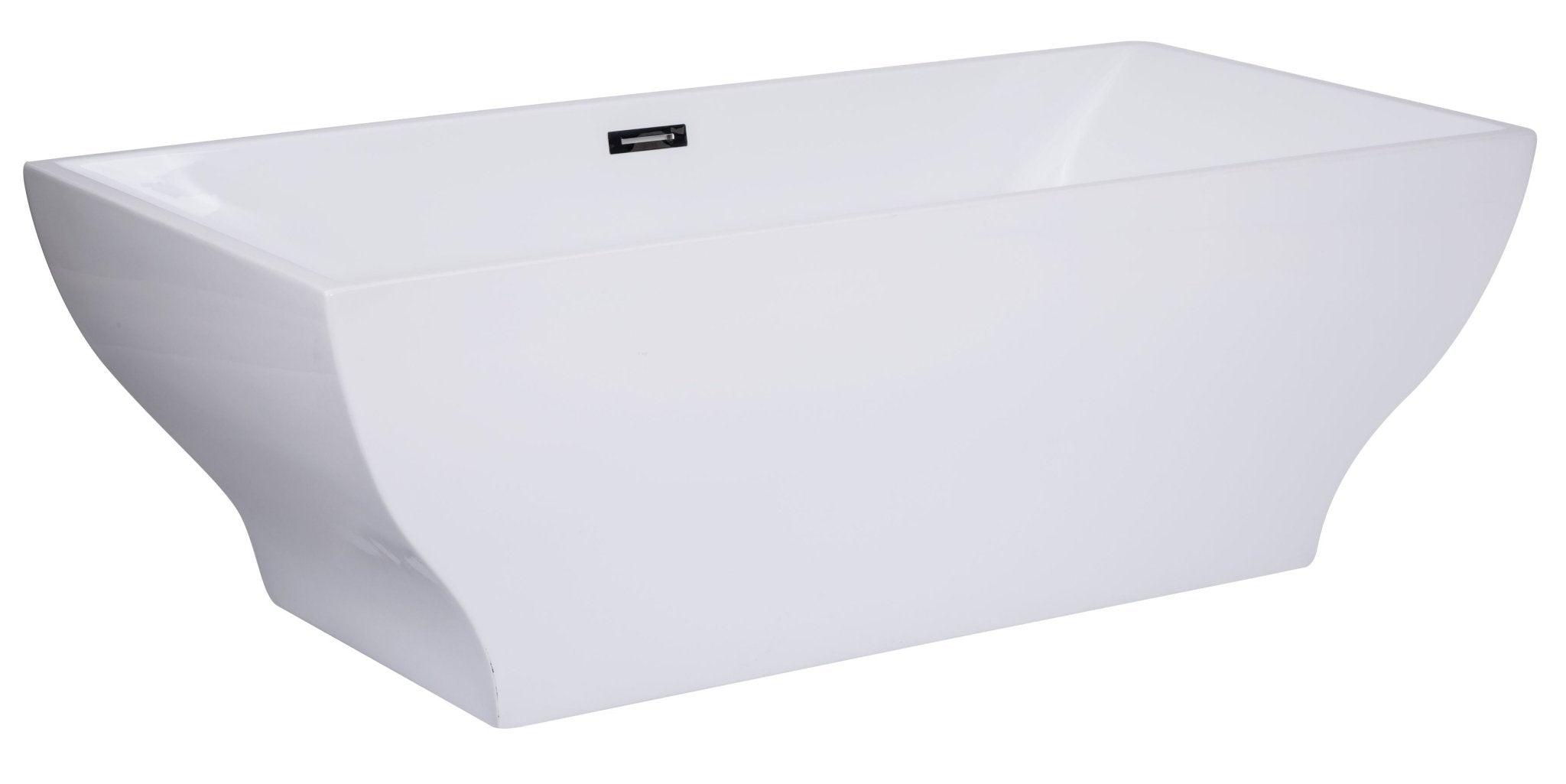 ALFI brand AB8840 67 Inch White Rectangular Acrylic Free Standing Soaking Bathtub - Elite Vitality