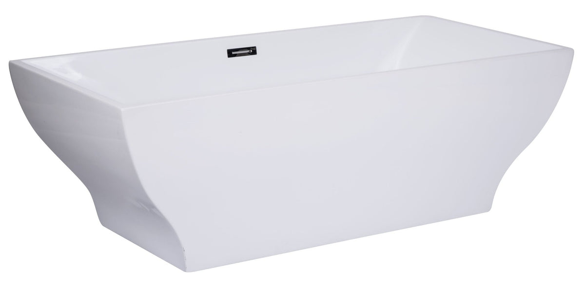 ALFI brand AB8840 67 Inch White Rectangular Acrylic Free Standing Soaking Bathtub - Elite Vitality