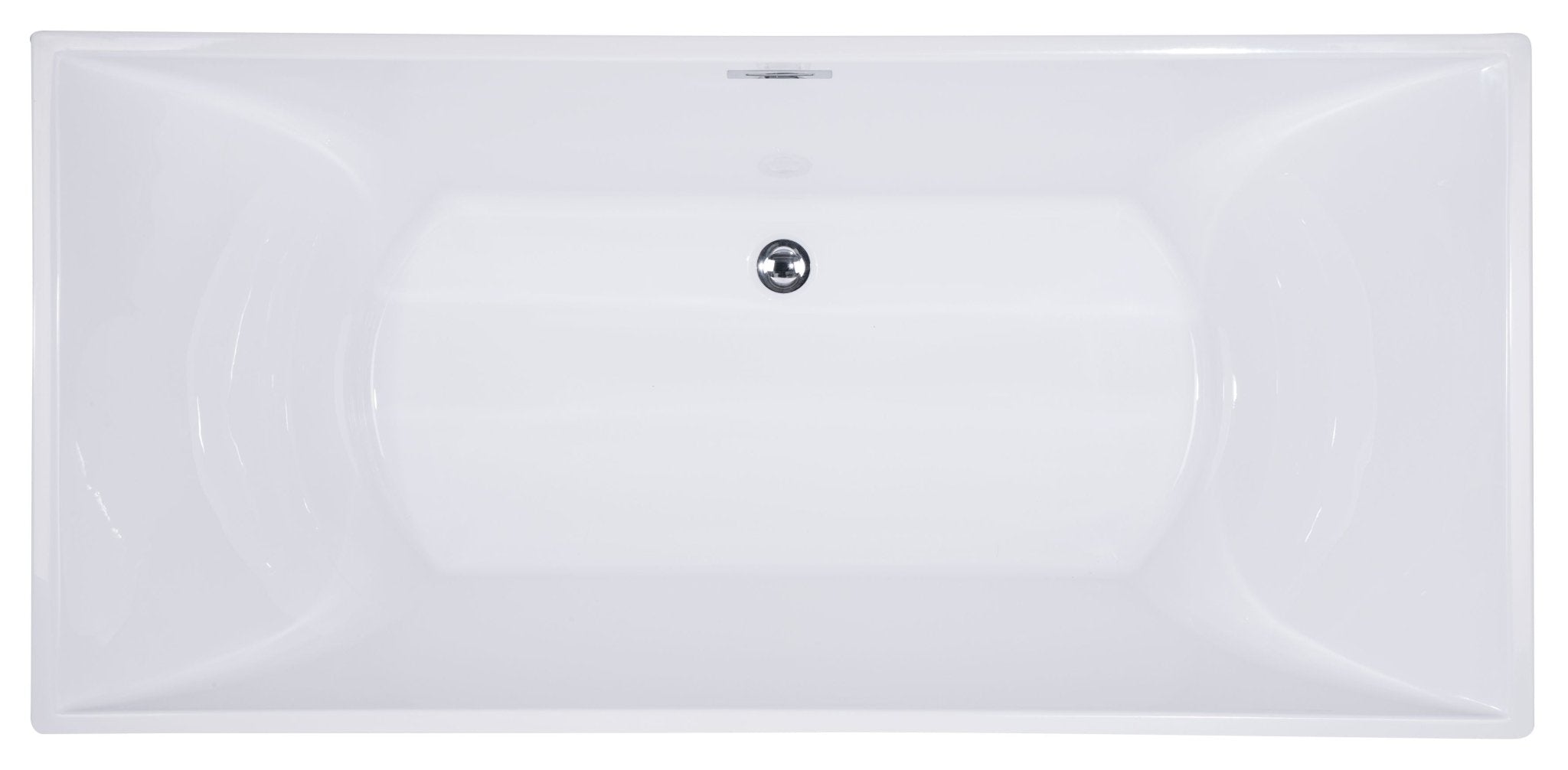 ALFI brand AB8840 67 Inch White Rectangular Acrylic Free Standing Soaking Bathtub - Elite Vitality
