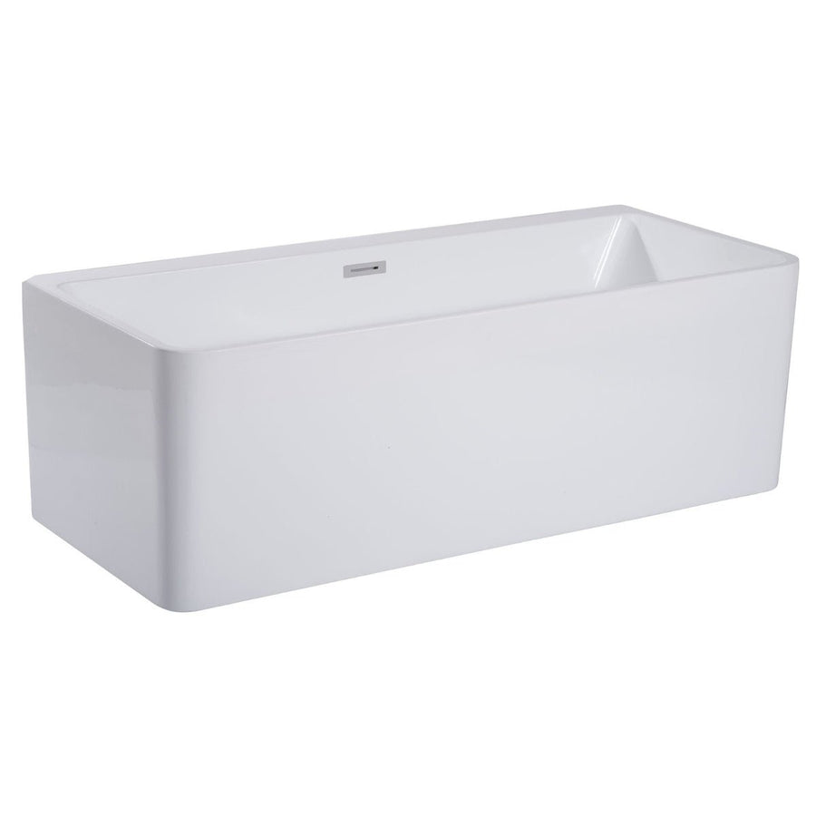 ALFI brand AB8858 59 Inch White Rectangular Acrylic Bathtub