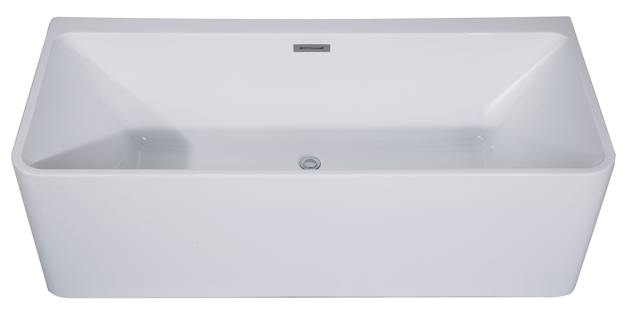 ALFI brand AB8858 59 Inch White Rectangular Acrylic Free Standing Soaking Bathtub - Elite Vitality