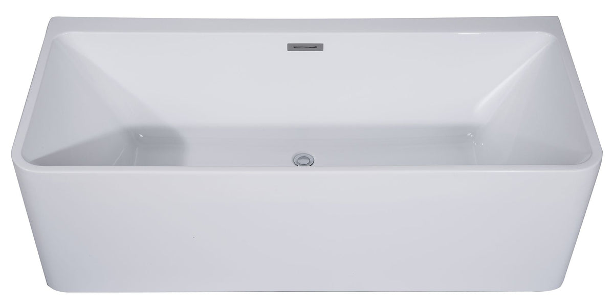 ALFI brand AB8858 59 Inch White Rectangular Acrylic Free Standing Soaking Bathtub - Elite Vitality