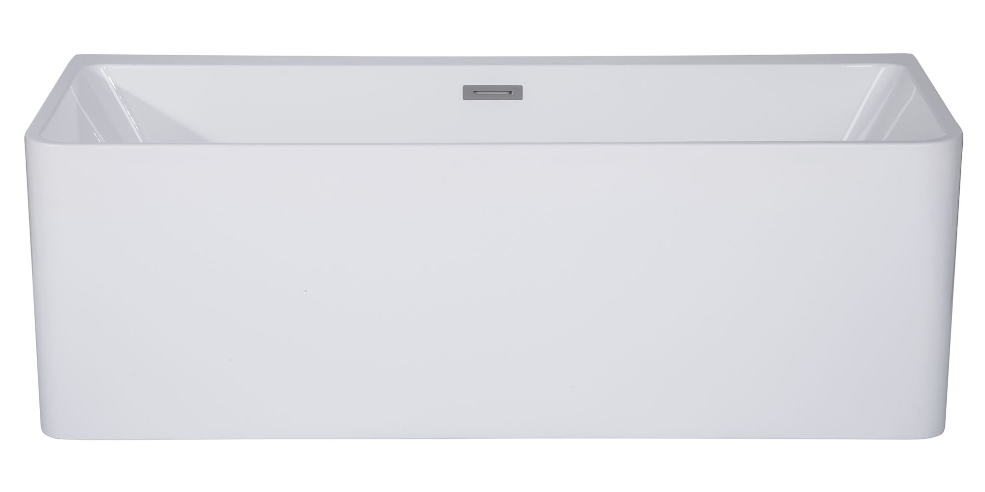 ALFI brand AB8858 59 Inch White Rectangular Acrylic Free Standing Soaking Bathtub - Elite Vitality