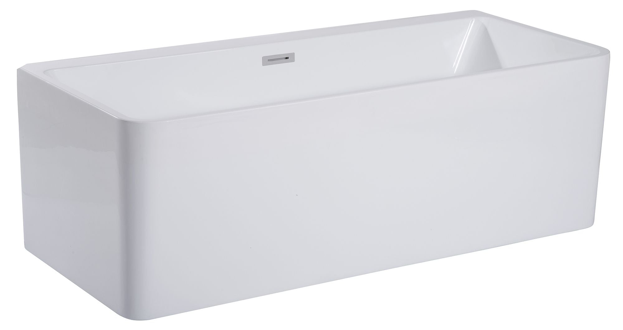 ALFI brand AB8858 59 Inch White Rectangular Acrylic Free Standing Soaking Bathtub - Elite Vitality