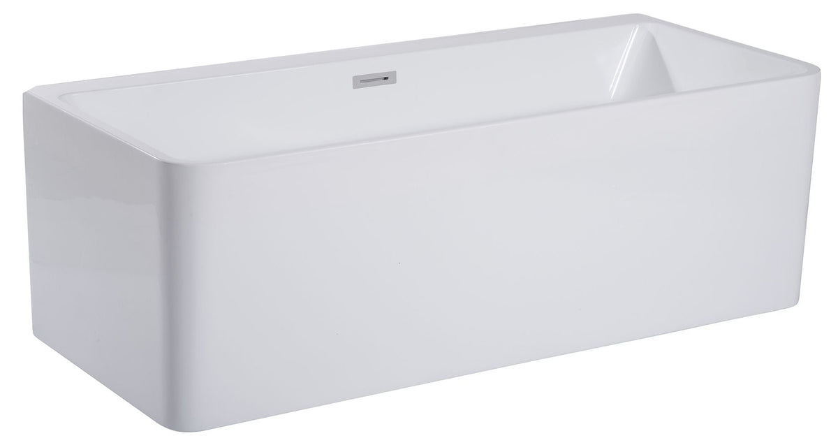 ALFI brand AB8858 59 Inch White Rectangular Acrylic Free Standing Soaking Bathtub - Elite Vitality