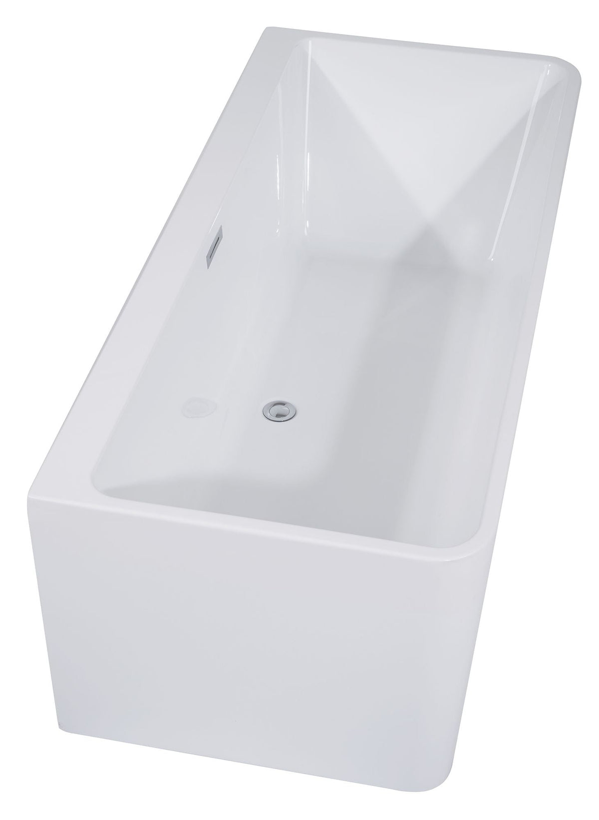 ALFI brand AB8858 59 Inch White Rectangular Acrylic Free Standing Soaking Bathtub - Elite Vitality