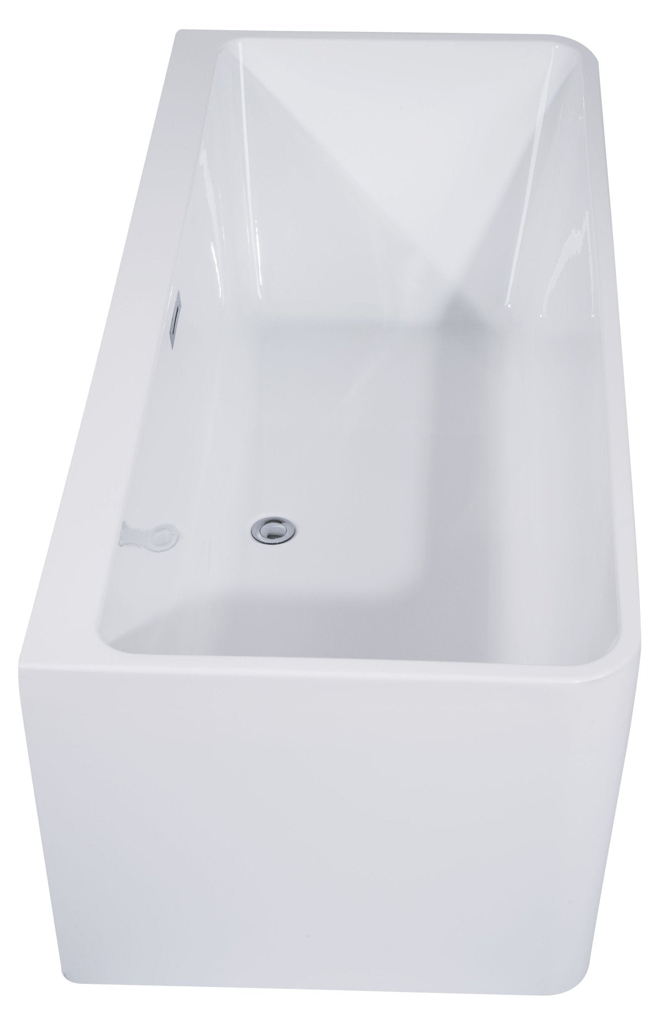 ALFI brand AB8859 67 Inch White Rectangular Acrylic Free Standing Soaking Bathtub - Elite Vitality