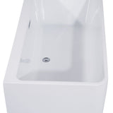 ALFI brand AB8859 67 Inch White Rectangular Acrylic Free Standing Soaking Bathtub - Elite Vitality
