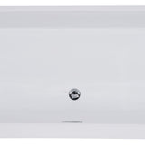 ALFI brand AB8859 67 Inch White Rectangular Acrylic Free Standing Soaking Bathtub - Elite Vitality