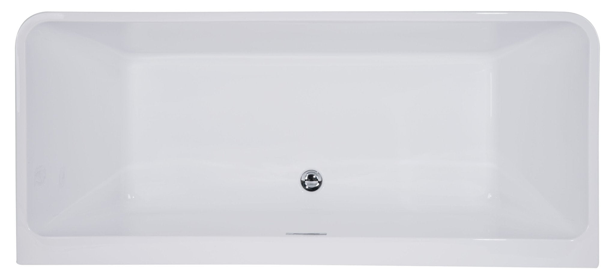 ALFI brand AB8859 67 Inch White Rectangular Acrylic Free Standing Soaking Bathtub - Elite Vitality