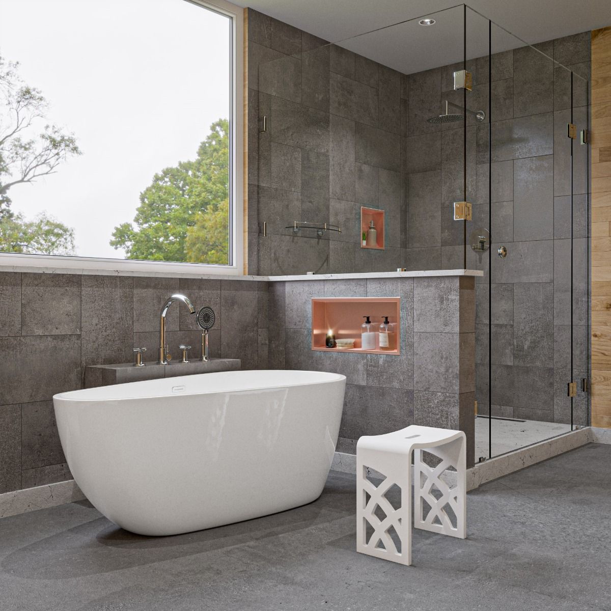 ALFI brand AB8861 59 Inch White Oval Acrylic Free Standing Soaking Bathtub - Elite Vitality