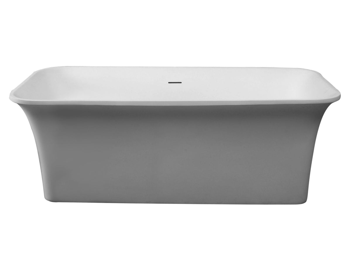 ALFI brand AB9942 67" White Rectangular Solid Surface Smooth Resin Soaking Bathtub - Elite Vitality